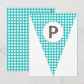 Fun Polkadot Blauwgroen  vlag Bunting Briefkaart (Voorkant / Achterkant)