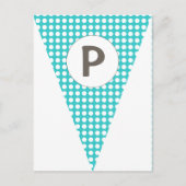 Fun Polkadot Blauwgroen  vlag Bunting Briefkaart (Voorkant)