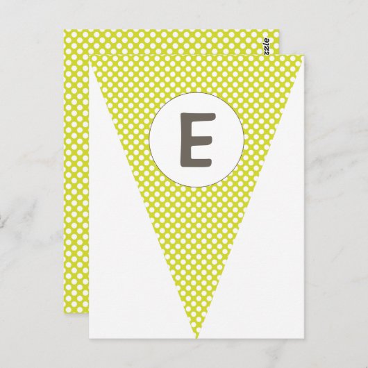 Fun Polkadot Lime Green  Flag Bunting Briefkaart (Voorkant / Achterkant)