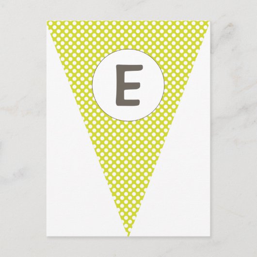 Fun Polkadot Lime Green  Flag Bunting Briefkaart (Voorkant)