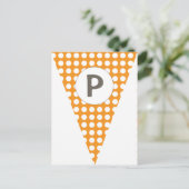 Fun Polkadot Oranje  vlag Bunting Briefkaart (Staand voorkant)