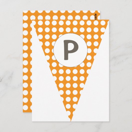 Fun Polkadot Oranje  vlag Bunting Briefkaart (Voorkant / Achterkant)