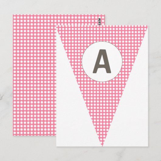 Fun Polkadot Pink  vlag Bunting Briefkaart (Voorkant / Achterkant)