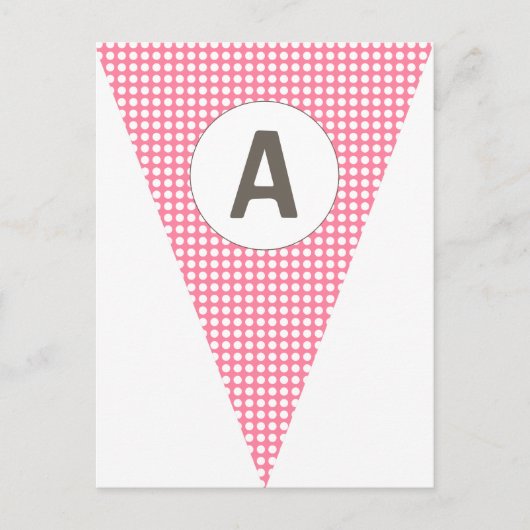 Fun Polkadot Pink  vlag Bunting Briefkaart (Voorkant)
