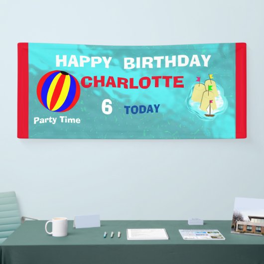 Fun Pool Beach Swim Party - Gepersonaliseerd Spandoek (Beurs)