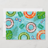 Fun Pool Party Any Age Birthday Invitation Kaart (Achterkant)