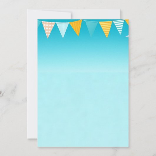 Fun Pool Party Baby shower met Schattigee zomerpic Aankondiging (Achterkant)