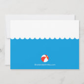 Fun Pool Party Birthday Invitation Blonde Boy Kaart (Achterkant)