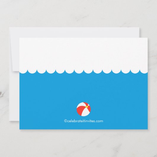 Fun Pool Party Birthday Invitation Blonde Boy Kaart (Achterkant)