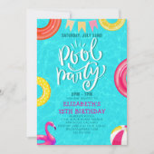 Fun Pool Party Birthday Invitation – Summer Splash Kaart (Voorkant)