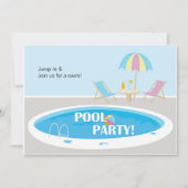 Fun Pool Party Invitation Kaart (Voorkant)