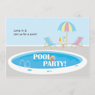 Fun Pool Party Invitation Kaart
