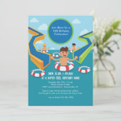 Fun Pool Party Invitation Kaart (Staand voorkant)