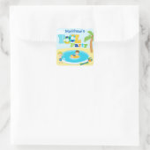 Fun pool party jongens verjaardagsfeestje stickers (Tas)