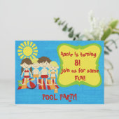 Fun Pool Party Kaart (Staand voorkant)