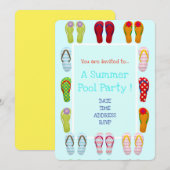 Fun Pool Party leuke en moderne teenslippers Kaart (Voorkant / Achterkant)
