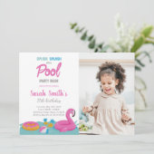 Fun Pool Party-uitnodigingen voor kinderen Kaart (Staand voorkant)