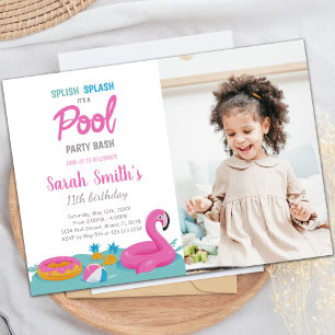 Fun Pool Party-uitnodigingen voor kinderen Kaart