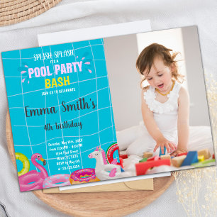 Fun Pool Party-uitnodigingen voor kinderen Kaart