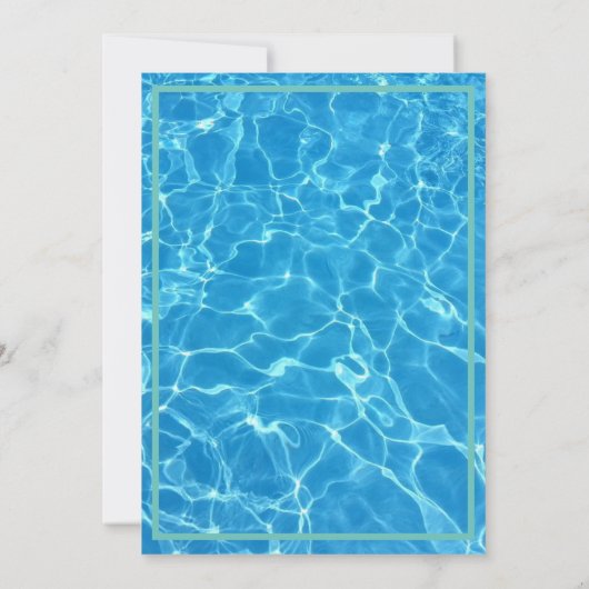 Fun Pool Party Water Theme Kaart (Achterkant)