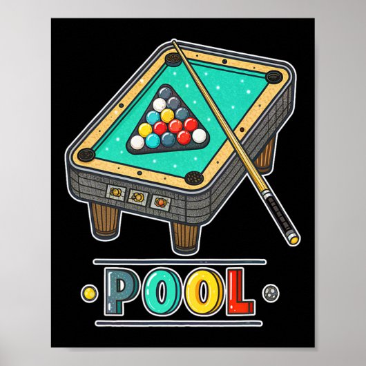 Fun Pool Tafel Biljart Spelthema Poster (Voorkant)