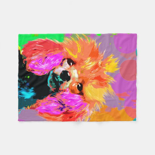 Fun Pop Art Speelgoed Poodle Fleece Deken (Voorkant (Horizontaal))