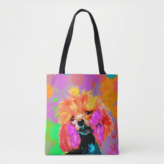Fun Pop Art Speelgoed Poodle Tote Bag (Voorkant)