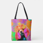 Fun Pop Art Speelgoed Poodle Tote Bag (Achterkant)