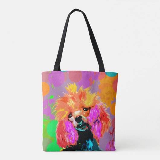 Fun Pop Art Speelgoed Poodle Tote Bag (Achterkant)