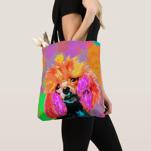 Fun Pop Art Speelgoed Poodle Tote Bag (Dichtbij)