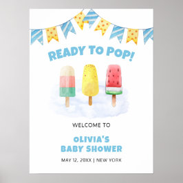 Fun Popcicle Ice Cream Baby shower Welkom Poster