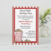 Fun Popcorn Birthday Party Invitation Kaart (Staand voorkant)