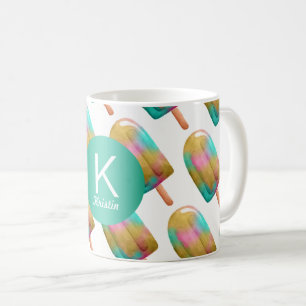 Fun Popsicle Patroon met Monogram Koffiemok