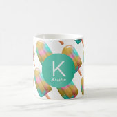 Fun Popsicle Patroon met Monogram Koffiemok (Center)
