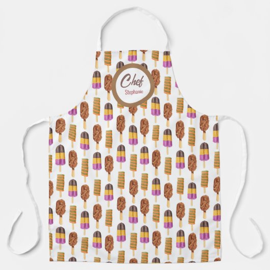 Fun PopsiclePattern, persoonlijk Schort (Voorkant)