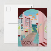 Fun Porto Portugees Winter Briefkaart (Voorkant / Achterkant)