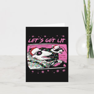 Fun Possum Raccoon Lets Get Trash Street Roze Chri Kaart