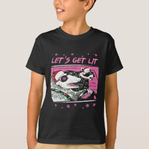 Fun Possum Raccoon Lets Get Trash Street Roze Chri T-shirt