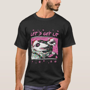 Fun Possum Raccoon Lets Get Trash Street Roze Chri T-shirt