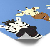Fun poster met zebra giraffe koe cartoon voor kind (Hoek)