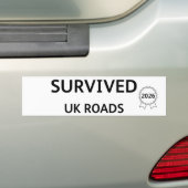 Fun Pothole Bumper Sticker SURVIVED UK ROADS 2026 (Op auto)