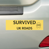 Fun Pothole Bumper Sticker SURVIVED UK ROADS 2026 (Op auto)