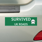 Fun Pothole Bumper Sticker SURVIVED UK ROADS 2026 (Op auto)
