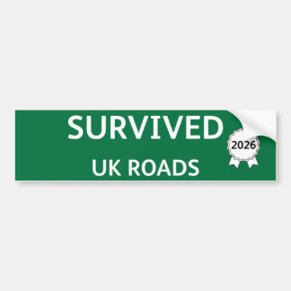 Fun Pothole Bumper Sticker SURVIVED UK ROADS 2026