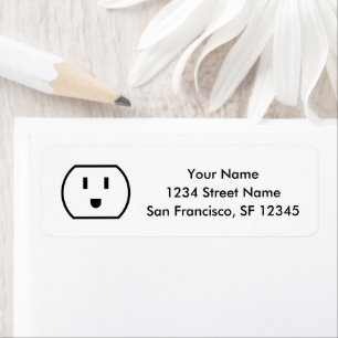 Fun power jack symbool custom Retour Adres Labels