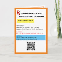 Fun Prescription Birthday Kaart
