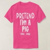 Fun Pretend Pig Shirt - Lazy Halloween Pig Costume (Design voorkant)