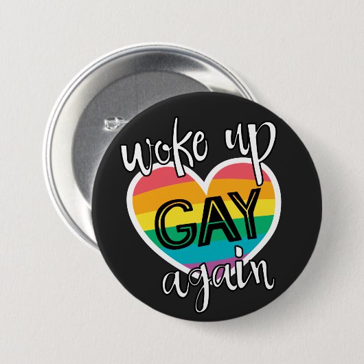 Fun pride maand lgbt werd weer homo ronde button 7,6 cm (Voorkant /achterkant)