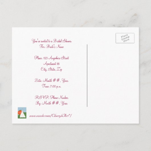 Fun Princess Bruids Douche Uitnodigingen Briefkaar (Achterkant)