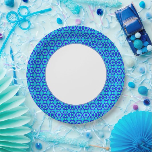 Fun Prints Blue Dinnerware Papieren Bordje (Feest)